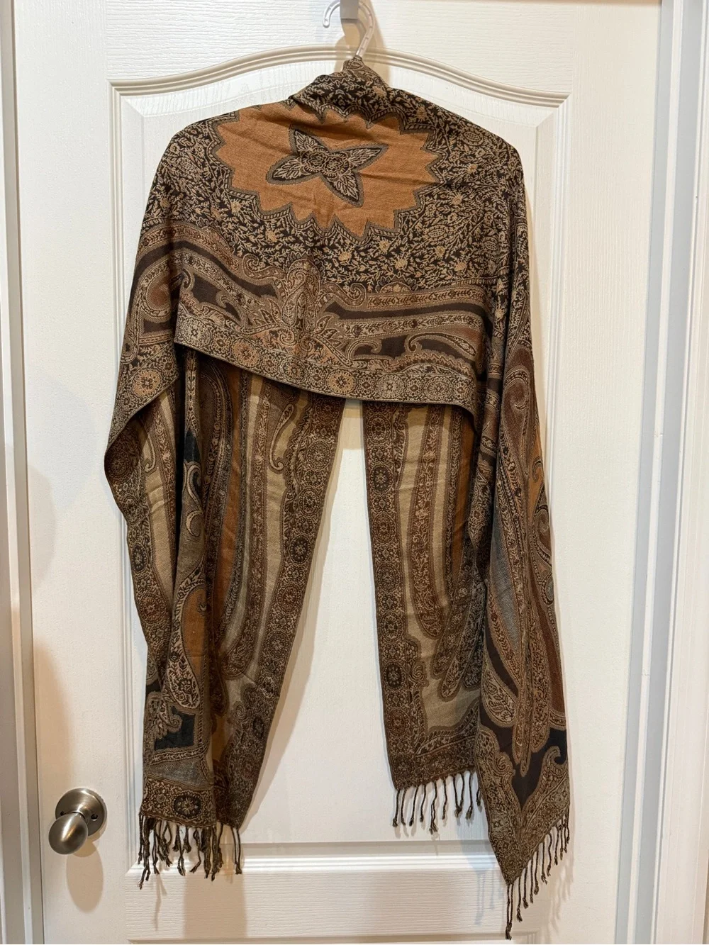 Brown Pashmina Paisley Shawl